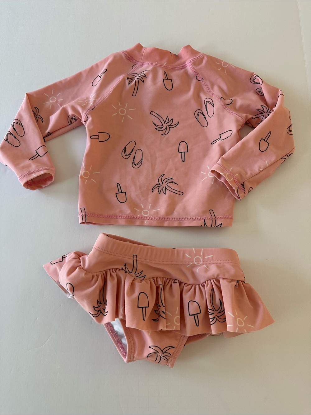 Tiny Tribe Australia Baby Girls 2 Piece Swim Suit Tankini Set Size 12 Months